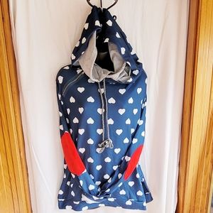 Heart hoodie with elbow patch